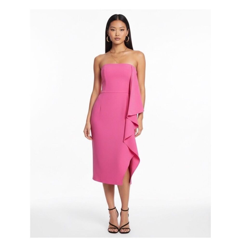 Halston Heritage Vibrant Strapless Dress -4
